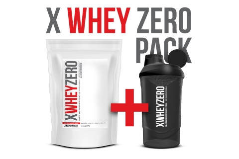 Proteine fără zahăr, fără aspartam, fără lactoză și fără gluten X Whey ZERO + Shaker XWZ 600ml - PROMO PACK